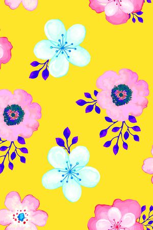 清爽底花卉印花华亿平台图片