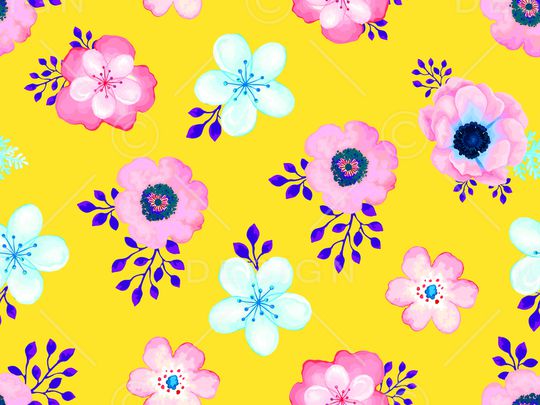 清爽底花卉印花华亿平台图片