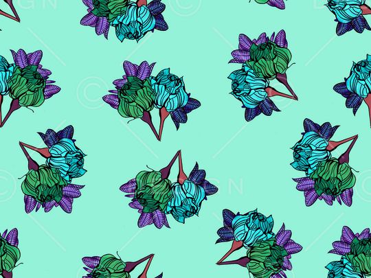 抽象花卉印花华亿平台图片