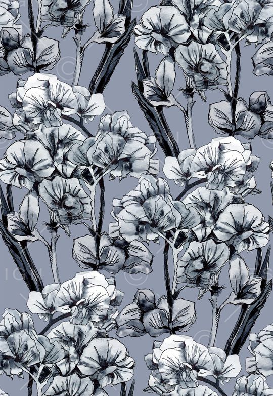 手绘花卉印花华亿平台图片