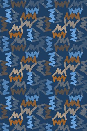 手绘线条笔触印花华亿平台图片