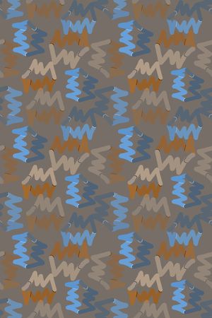 手绘线条笔触印花华亿平台图片