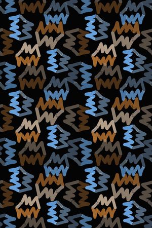 手绘线条笔触印花华亿平台图片