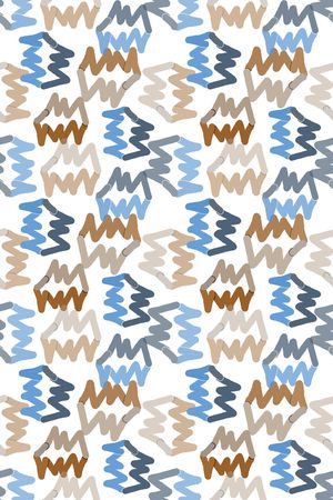 手绘线条笔触印花华亿平台图片