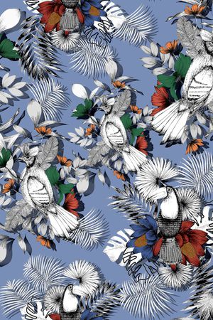 鹦鹉印花华亿平台图片