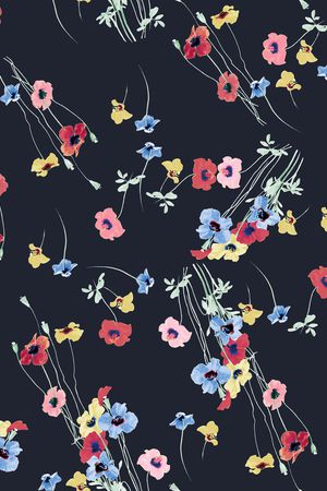 手绘花卉印花华亿平台图片