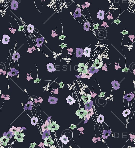 手绘花卉印花华亿平台图片