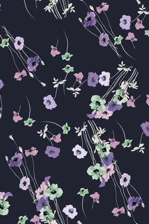 手绘花卉印花华亿平台图片