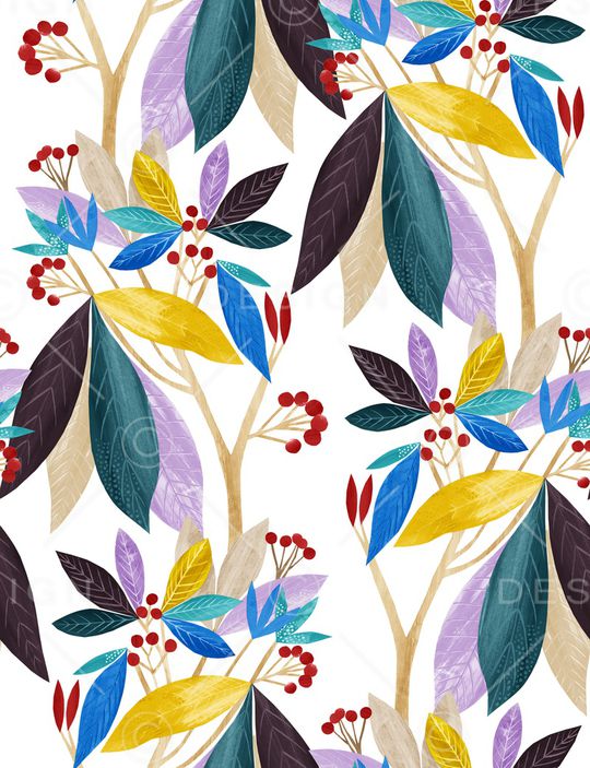 手绘花卉印花华亿平台图片