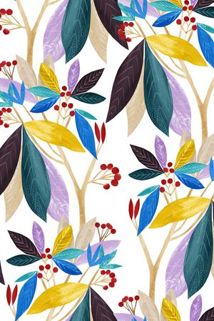 手绘花卉印花华亿平台图片