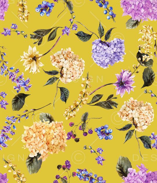 手绘花卉印花华亿平台图片