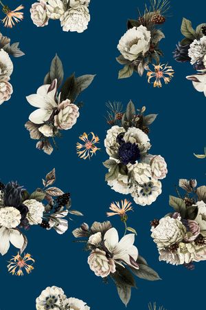 手绘花卉印花华亿平台图片