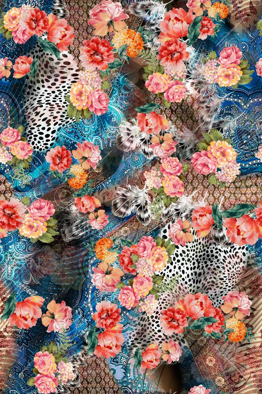 动物纹印花华亿平台图片