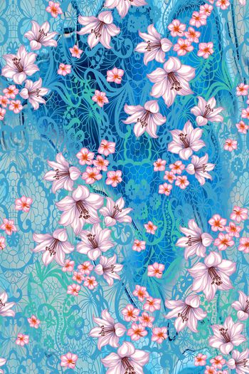 花卉印花华亿平台图片