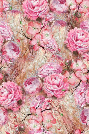 抽象花卉印花华亿平台图片