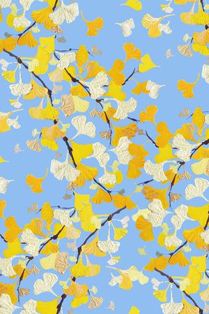 银杏叶印花华亿平台图片