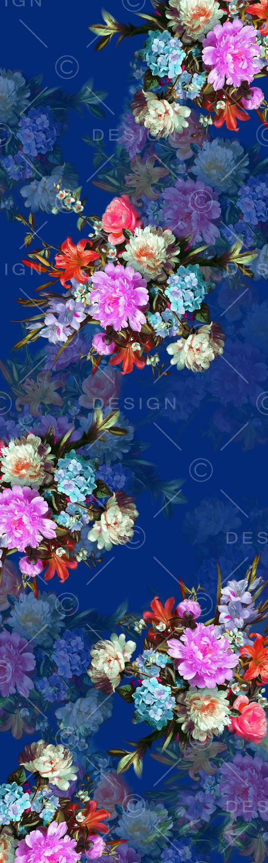 手绘花卉印花华亿平台图片