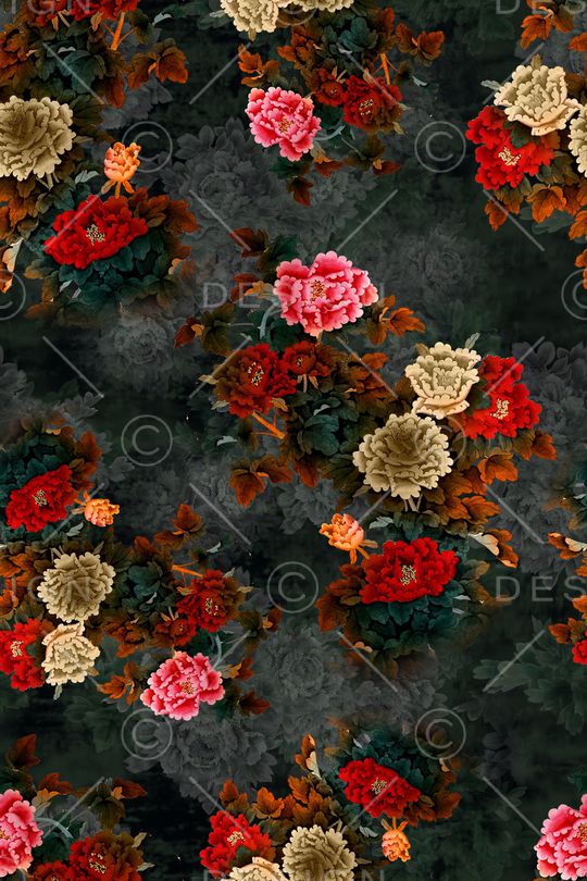 花卉印花华亿平台图片