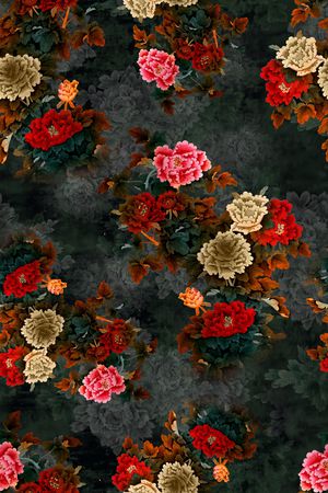 花卉印花华亿平台图片