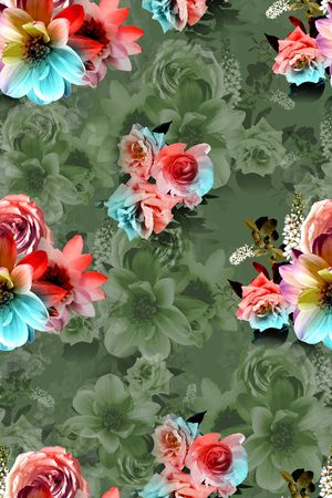 花卉印花华亿平台图片