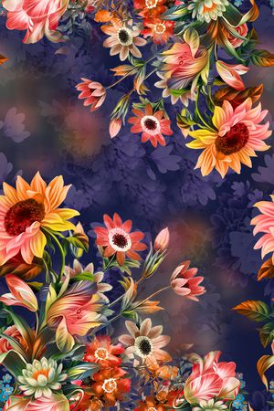 花卉印花华亿平台图片