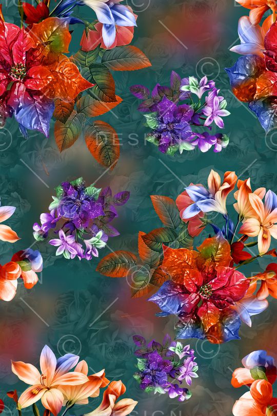 花卉印花华亿平台图片