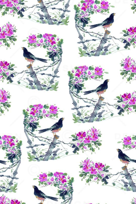 水墨风印花华亿平台图片