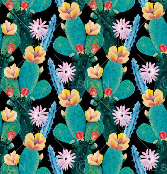 仙人掌印花华亿平台图片