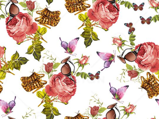 抽象花卉印花华亿平台图片