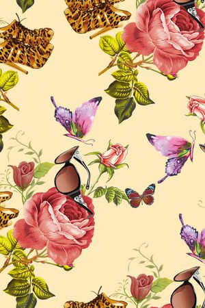 抽象花卉印花华亿平台图片