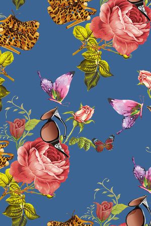 抽象花卉印花华亿平台图片