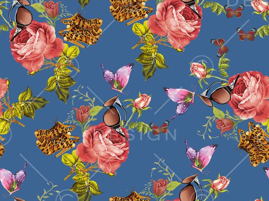 抽象花卉印花华亿平台图片