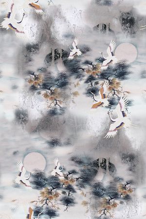 水墨风印花华亿平台图片