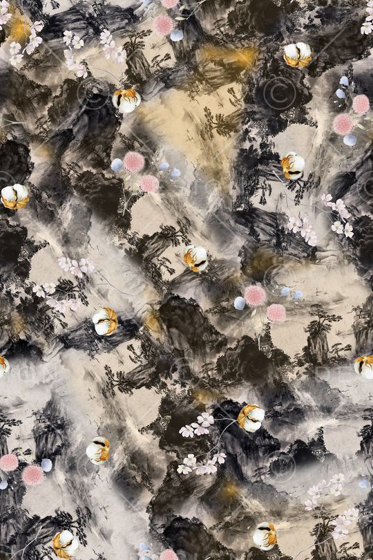 花卉印花华亿平台图片