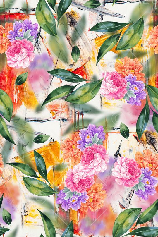 花卉印花华亿平台图片