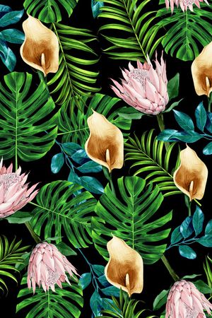 棕榈树印花华亿平台图片