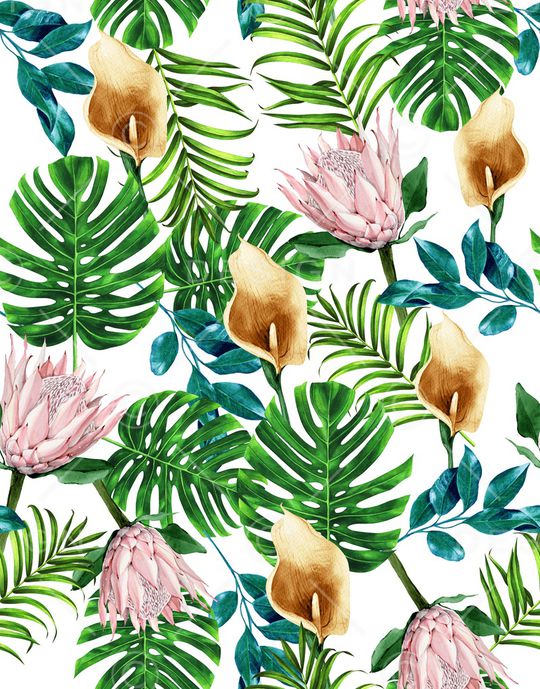 棕榈树印花华亿平台图片