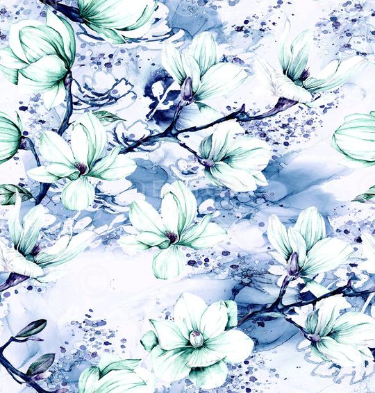 玉兰花印花华亿平台图片