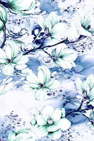 玉兰花印花华亿平台图片