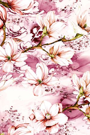 玉兰花印花华亿平台图片