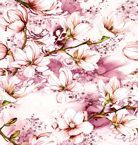 玉兰花印花华亿平台图片