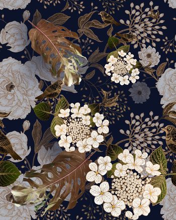 树枝印花华亿平台图片