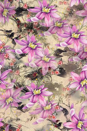 花卉印花华亿平台图片