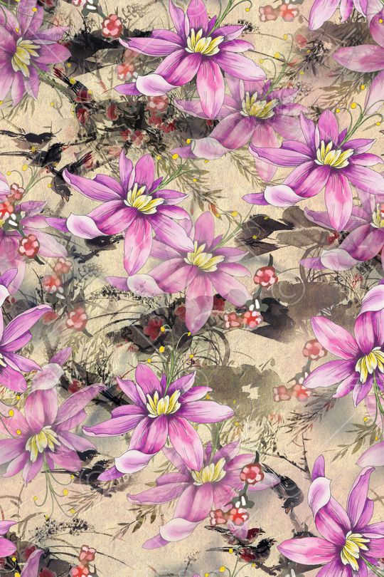 花卉印花华亿平台图片