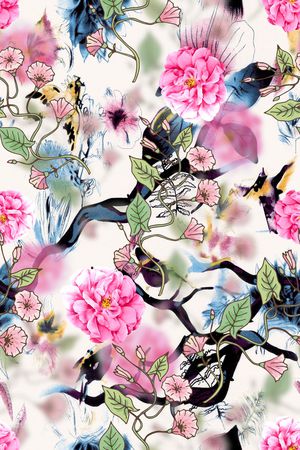 树枝印花华亿平台图片