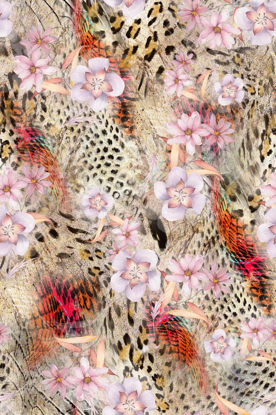 动物纹印花华亿平台图片