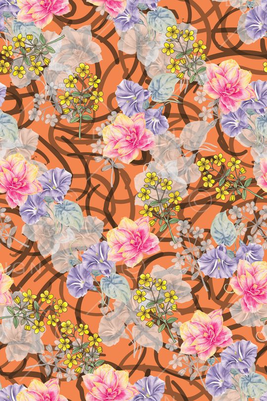 花卉印花华亿平台图片