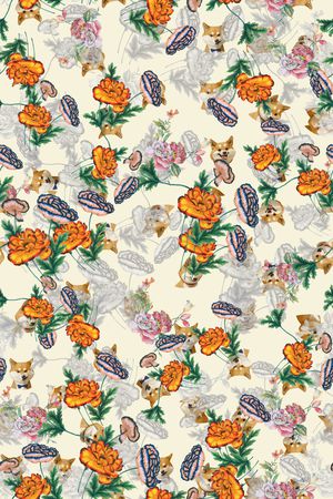 花卉印花华亿平台图片