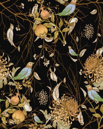 树枝印花华亿平台图片