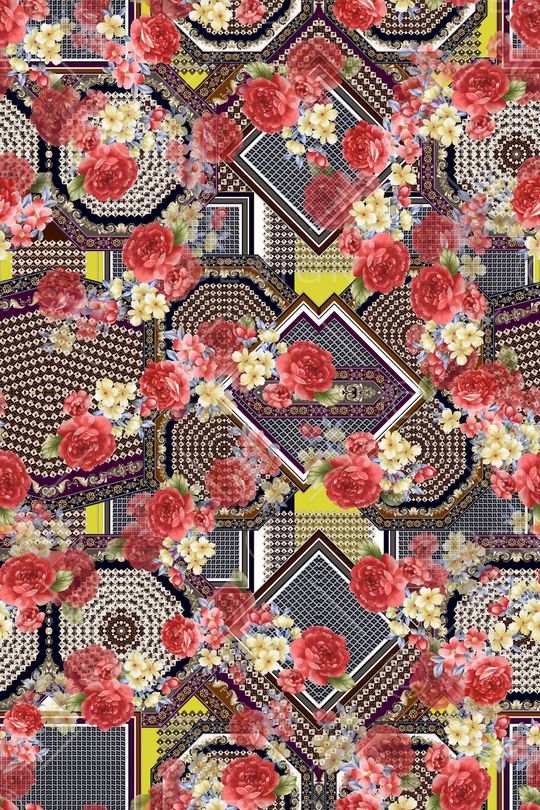 花卉印花华亿平台图片